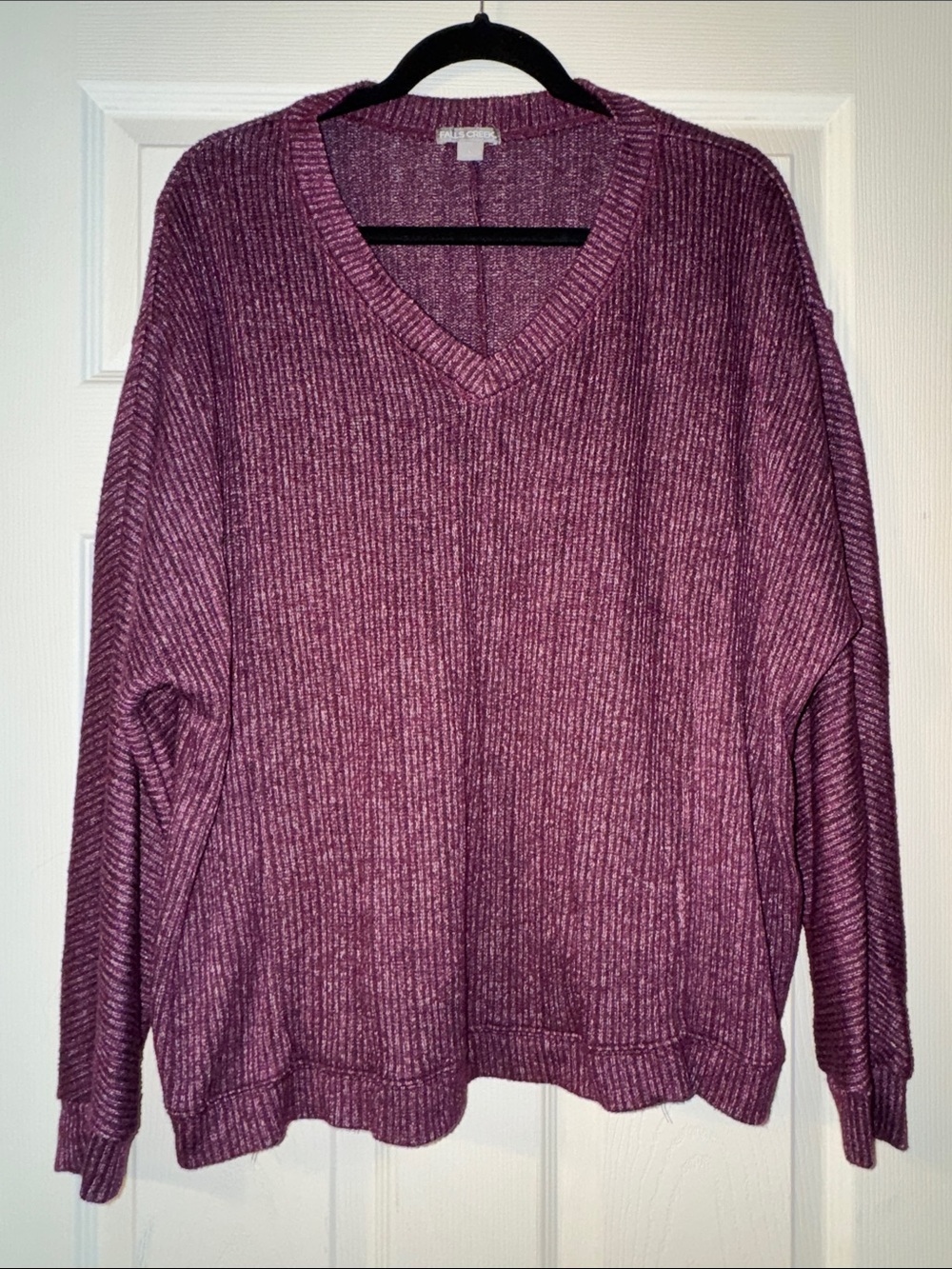 Falls Creek V-Neck Sweater in Plum